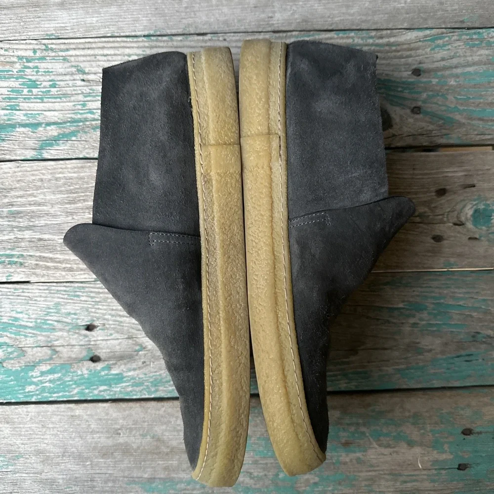 James Perse Loafers Men's Size 11 US Gray Suede Leather Slip On Platform Sole